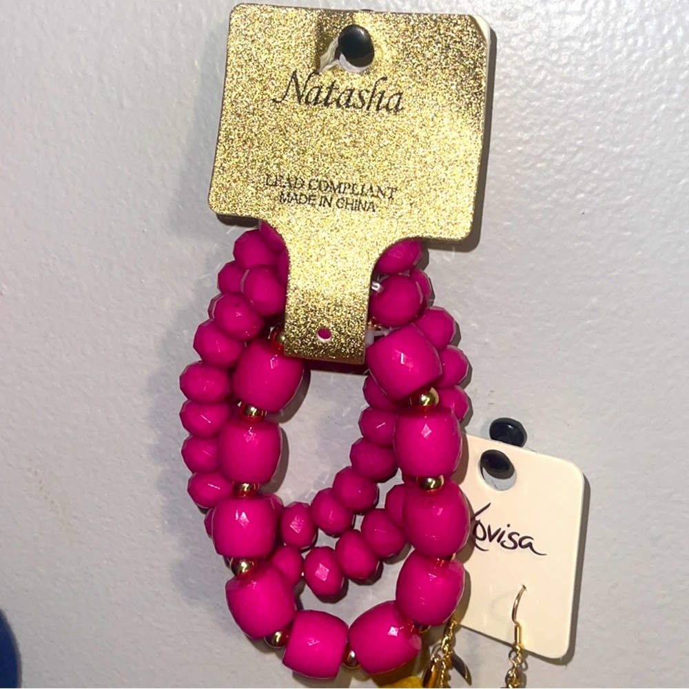 NWT NATASHA PINK 🌺 STRETCH BRACELET